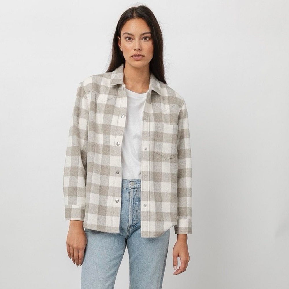 RAILS Tripp Shirt Jacket Plaid Ivory Rain